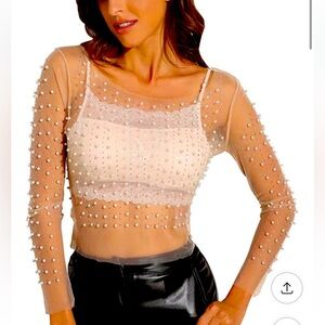 NWOT Sheer top size SM